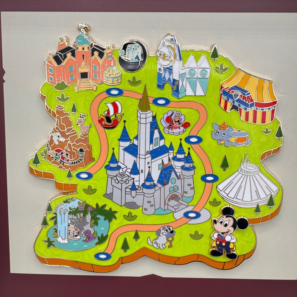 Disney Digitize Disney Limited Edition 2500 Jumbo Pin Map Attractions Mickey - Picture 3 of 5